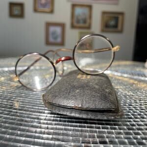 Antique Vintage 1900s French Like Circle Glasses Spectacles